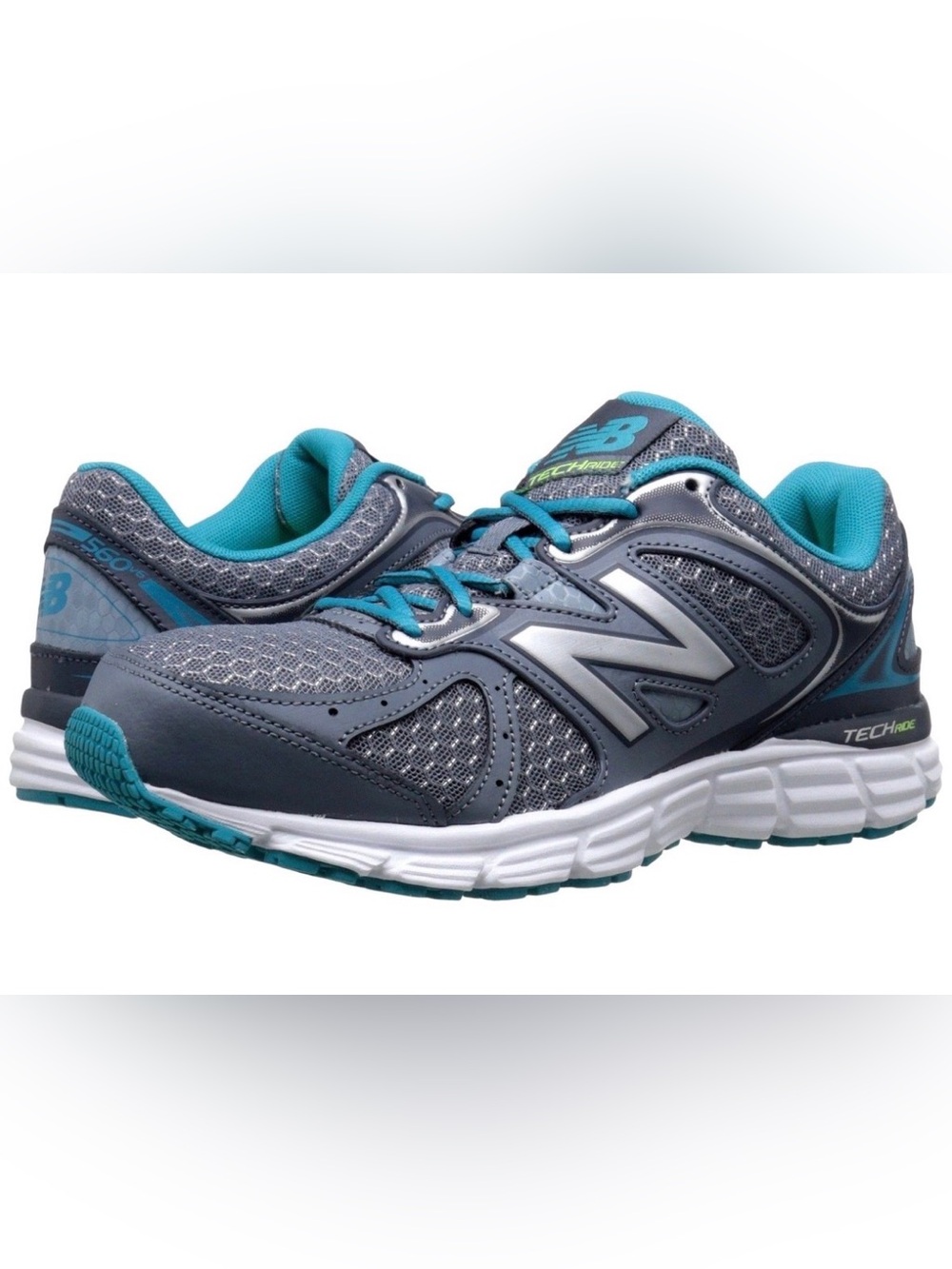 New Balance Gray and Teal Athletic Sneakers